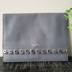 Kate Spade Large Leather Dark Grey Clutch